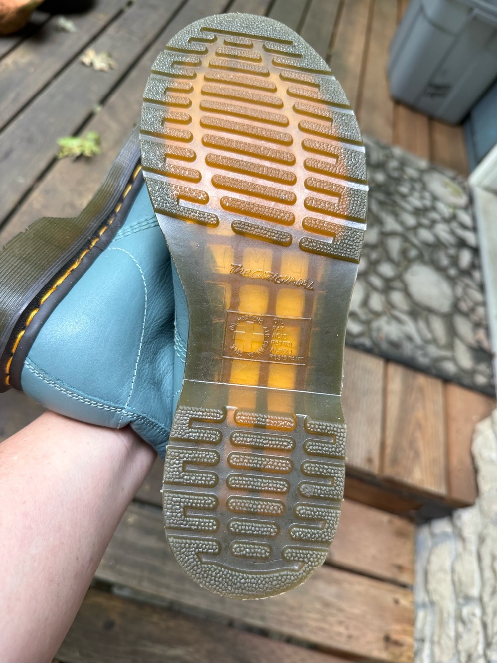 Dr. Martens 1460 Pascal Teal Dusty Blue 8-eye boot UK7 US9 discontinued EUC - Picture 6 of 7